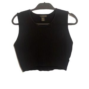 House of Harlow 1960 black ribbed Sleeveless crop top